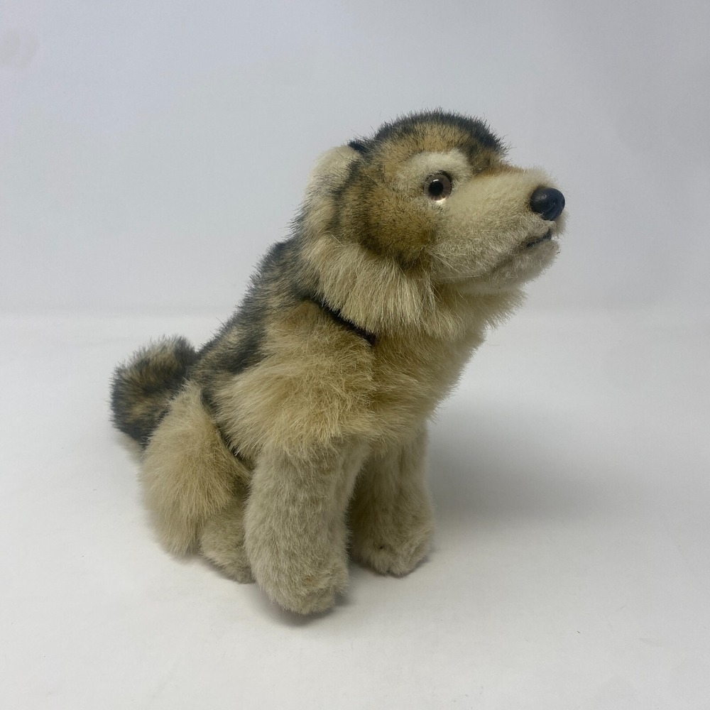 Jaag Realistic Wolf Plush 8" Sitting Brown Wolf‎ Dog Toy JAAG Stuffed Animal